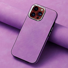 Funda Silicona Goma de Cuero Carcasa SD13 para Apple iPhone 14 Pro Max Purpura Claro