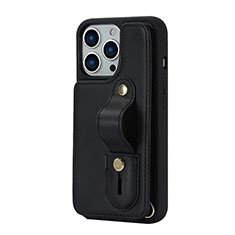 Funda Silicona Goma de Cuero Carcasa SD14 para Apple iPhone 13 Pro Negro