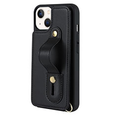 Funda Silicona Goma de Cuero Carcasa SD14 para Apple iPhone 14 Negro