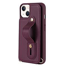 Funda Silicona Goma de Cuero Carcasa SD14 para Apple iPhone 14 Plus Rojo Rosa