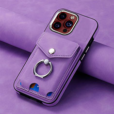 Funda Silicona Goma de Cuero Carcasa SD15 para Apple iPhone 15 Pro Max Purpura Claro