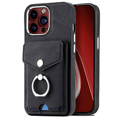 Funda Silicona Goma de Cuero Carcasa SD16 para Apple iPhone 14 Pro Max Negro