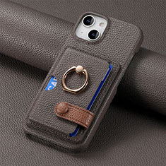 Funda Silicona Goma de Cuero Carcasa SD17 para Apple iPhone 14 Gris Oscuro