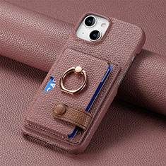 Funda Silicona Goma de Cuero Carcasa SD17 para Apple iPhone 15 Marron Claro