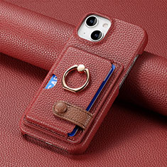 Funda Silicona Goma de Cuero Carcasa SD17 para Apple iPhone 15 Plus Rojo