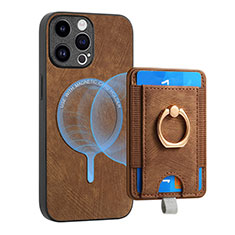 Funda Silicona Goma de Cuero Carcasa SD17 para Apple iPhone 16 Pro Max Marron