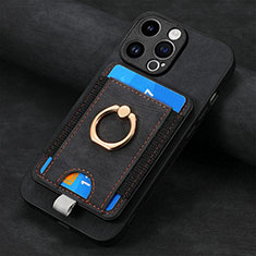 Funda Silicona Goma de Cuero Carcasa SD18 para Apple iPhone 16 Pro Max Negro