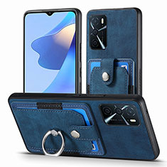 Funda Silicona Goma de Cuero Carcasa SD2 para Oppo A54s Azul