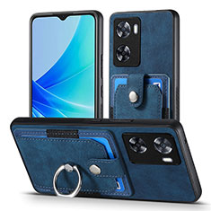 Funda Silicona Goma de Cuero Carcasa SD2 para Oppo A57 4G Azul