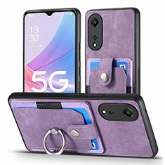 Funda Silicona Goma de Cuero Carcasa SD2 para Oppo A58 5G Purpura Claro