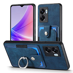 Funda Silicona Goma de Cuero Carcasa SD2 para Oppo A77 5G Azul