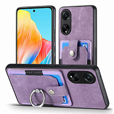 Funda Silicona Goma de Cuero Carcasa SD2 para Oppo A98 5G Purpura Claro