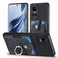 Funda Silicona Goma de Cuero Carcasa SD2 para Oppo Reno10 5G Negro