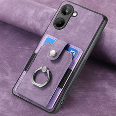 Funda Silicona Goma de Cuero Carcasa SD2 para Realme 10 4G Purpura Claro