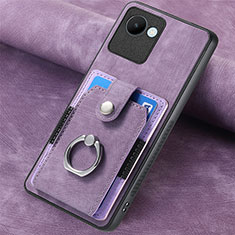 Funda Silicona Goma de Cuero Carcasa SD2 para Realme C30 Purpura Claro