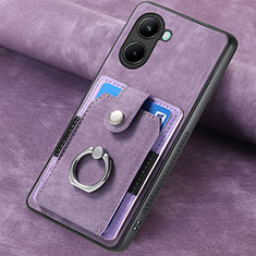 Funda Silicona Goma de Cuero Carcasa SD2 para Realme C33 Purpura Claro