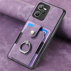 Funda Silicona Goma de Cuero Carcasa SD2 para Realme C35 Purpura Claro