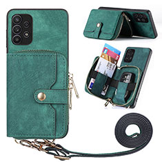 Funda Silicona Goma de Cuero Carcasa SD2 para Samsung Galaxy M32 5G Verde