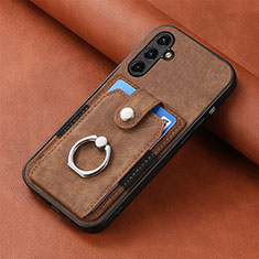 Funda Silicona Goma de Cuero Carcasa SD2 para Samsung Galaxy Quantum4 5G Marron