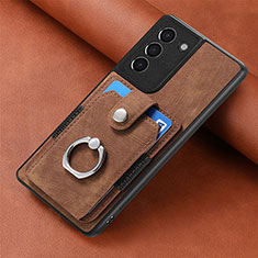 Funda Silicona Goma de Cuero Carcasa SD2 para Samsung Galaxy S21 FE 5G Marron