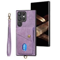 Funda Silicona Goma de Cuero Carcasa SD2 para Samsung Galaxy S25 Ultra 5G Purpura Claro