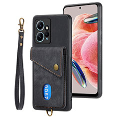 Funda Silicona Goma de Cuero Carcasa SD2 para Xiaomi Redmi Note 12 4G Negro