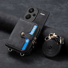 Funda Silicona Goma de Cuero Carcasa SD2 para Xiaomi Redmi Note 13 Pro+ Plus 5G Negro