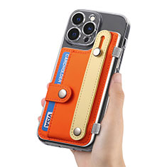 Funda Silicona Goma de Cuero Carcasa SD3 para Apple iPhone 15 Pro Naranja