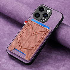 Funda Silicona Goma de Cuero Carcasa SD3 para Apple iPhone 15 Pro Purpura Claro