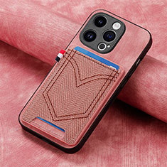 Funda Silicona Goma de Cuero Carcasa SD3 para Apple iPhone 16 Pro Max Rosa