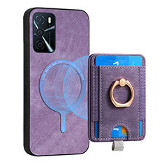 Funda Silicona Goma de Cuero Carcasa SD3 para Oppo A16 Purpura Claro