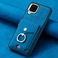 Funda Silicona Goma de Cuero Carcasa SD3 para Samsung Galaxy A22 4G Azul