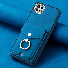 Funda Silicona Goma de Cuero Carcasa SD3 para Samsung Galaxy A22s 5G Azul