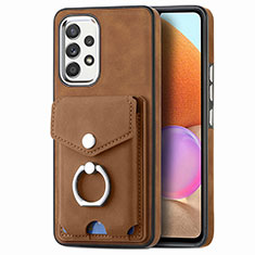 Funda Silicona Goma de Cuero Carcasa SD3 para Samsung Galaxy A32 4G Marron