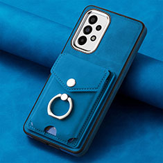 Funda Silicona Goma de Cuero Carcasa SD3 para Samsung Galaxy A73 5G Azul