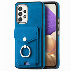 Funda Silicona Goma de Cuero Carcasa SD3 para Samsung Galaxy M32 5G Azul