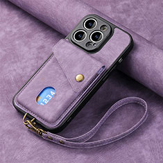 Funda Silicona Goma de Cuero Carcasa SD4 para Apple iPhone 16 Pro Max Purpura Claro