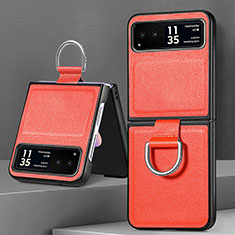 Funda Silicona Goma de Cuero Carcasa SD4 para Motorola Moto Razr 40 5G Naranja