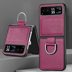 Funda Silicona Goma de Cuero Carcasa SD4 para Motorola Moto Razr 40 5G Purpura Claro