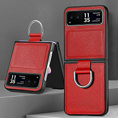 Funda Silicona Goma de Cuero Carcasa SD4 para Motorola Moto Razr 40 5G Rojo