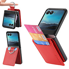 Funda Silicona Goma de Cuero Carcasa SD4 para Motorola Moto Razr 40 Ultra 5G Rojo