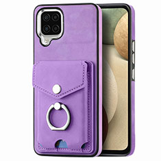 Funda Silicona Goma de Cuero Carcasa SD4 para Samsung Galaxy A12 Morado