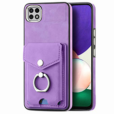 Funda Silicona Goma de Cuero Carcasa SD4 para Samsung Galaxy A22 5G Morado