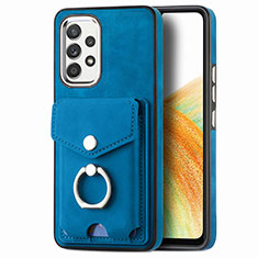 Funda Silicona Goma de Cuero Carcasa SD4 para Samsung Galaxy A33 5G Azul