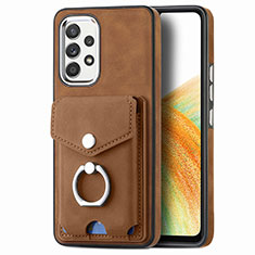 Funda Silicona Goma de Cuero Carcasa SD4 para Samsung Galaxy A33 5G Marron