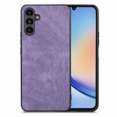 Funda Silicona Goma de Cuero Carcasa SD4 para Samsung Galaxy A34 5G Purpura Claro