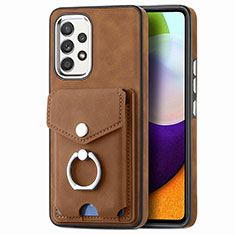 Funda Silicona Goma de Cuero Carcasa SD4 para Samsung Galaxy A52 4G Marron