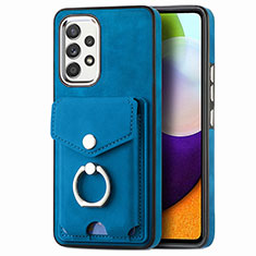 Funda Silicona Goma de Cuero Carcasa SD4 para Samsung Galaxy A52s 5G Azul