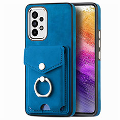 Funda Silicona Goma de Cuero Carcasa SD4 para Samsung Galaxy A73 5G Azul