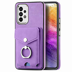 Funda Silicona Goma de Cuero Carcasa SD4 para Samsung Galaxy A73 5G Morado